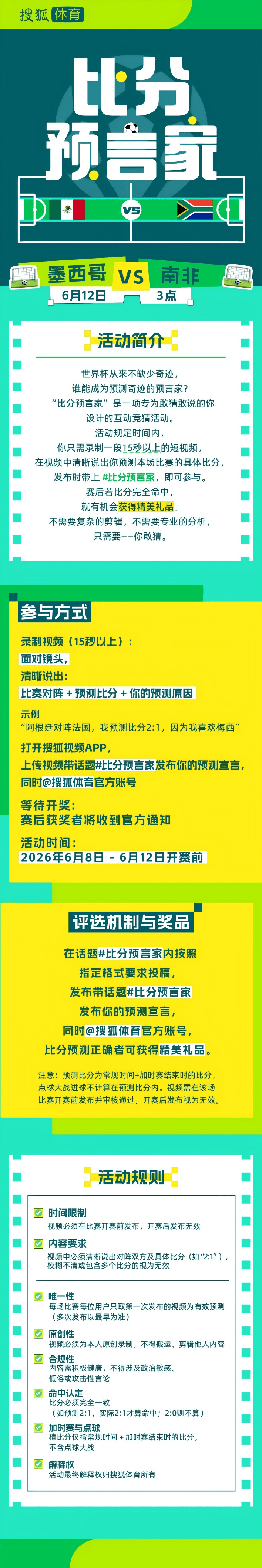 聊球是一种新时尚 6月12日凌晨3点 相聚搜狐视频关注流猜揭幕战比分
